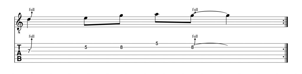 Lick bending Gitarre spieltechnik