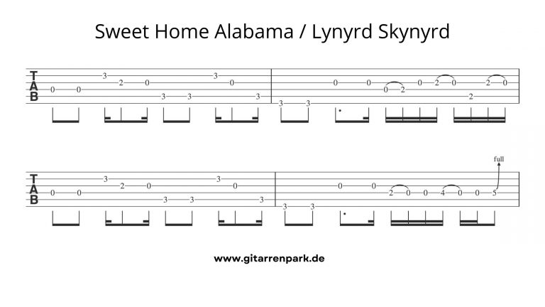 E-Gitarrenriff Sweet Home Alabama